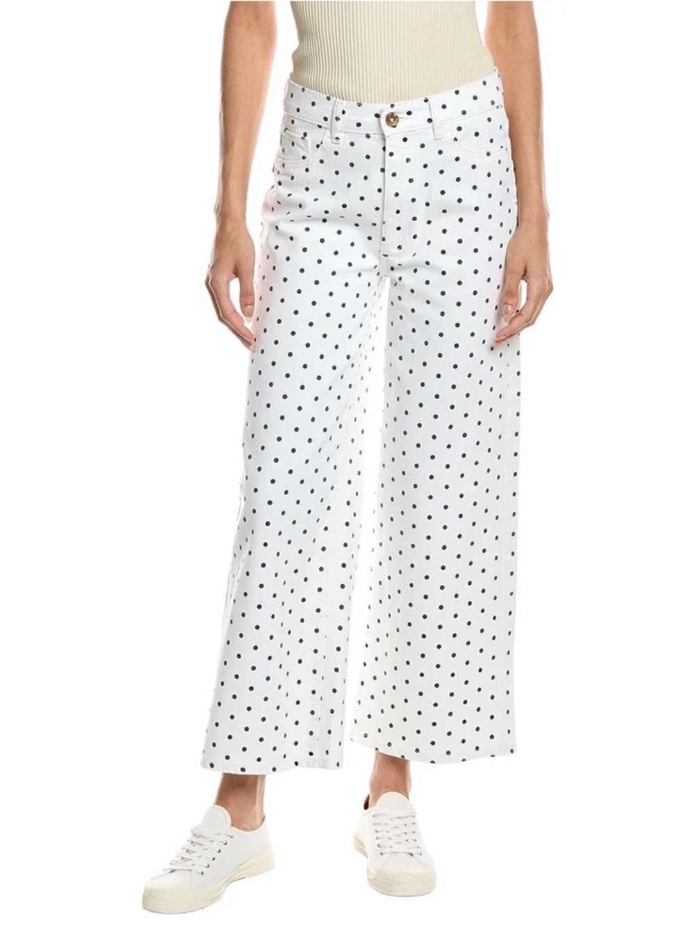 DL1961 HEPBURN Polka Dot High Rise Wide Leg Ankle Jean - size 26